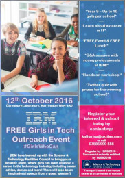 IBM & STFC: FREE Girls in Tech Outreach Event