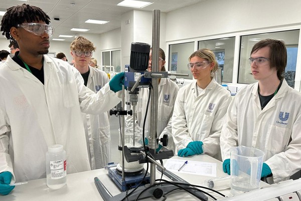 Year 12 students completing Unilever R&D Port Sunlight Work Experience